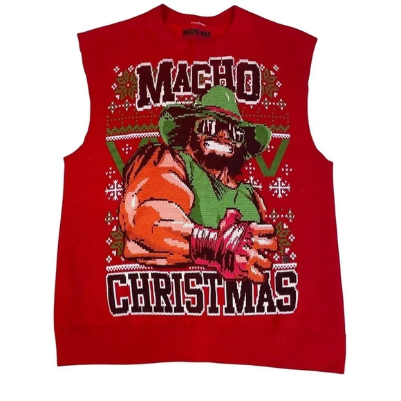 Macho Man Randy Savage Christmas Sleeveless Sweatshirt • Small - Picture 1 of 3